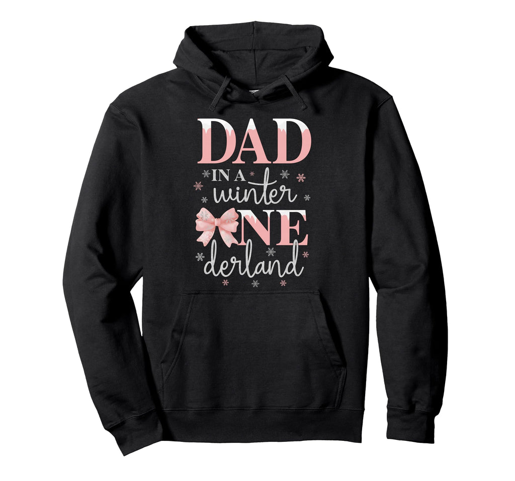 Dad Winter Onederland Birthday Bow Hoodie - Graphic Print Men Women - T-Shirt, Sweatshirt, Hoodie