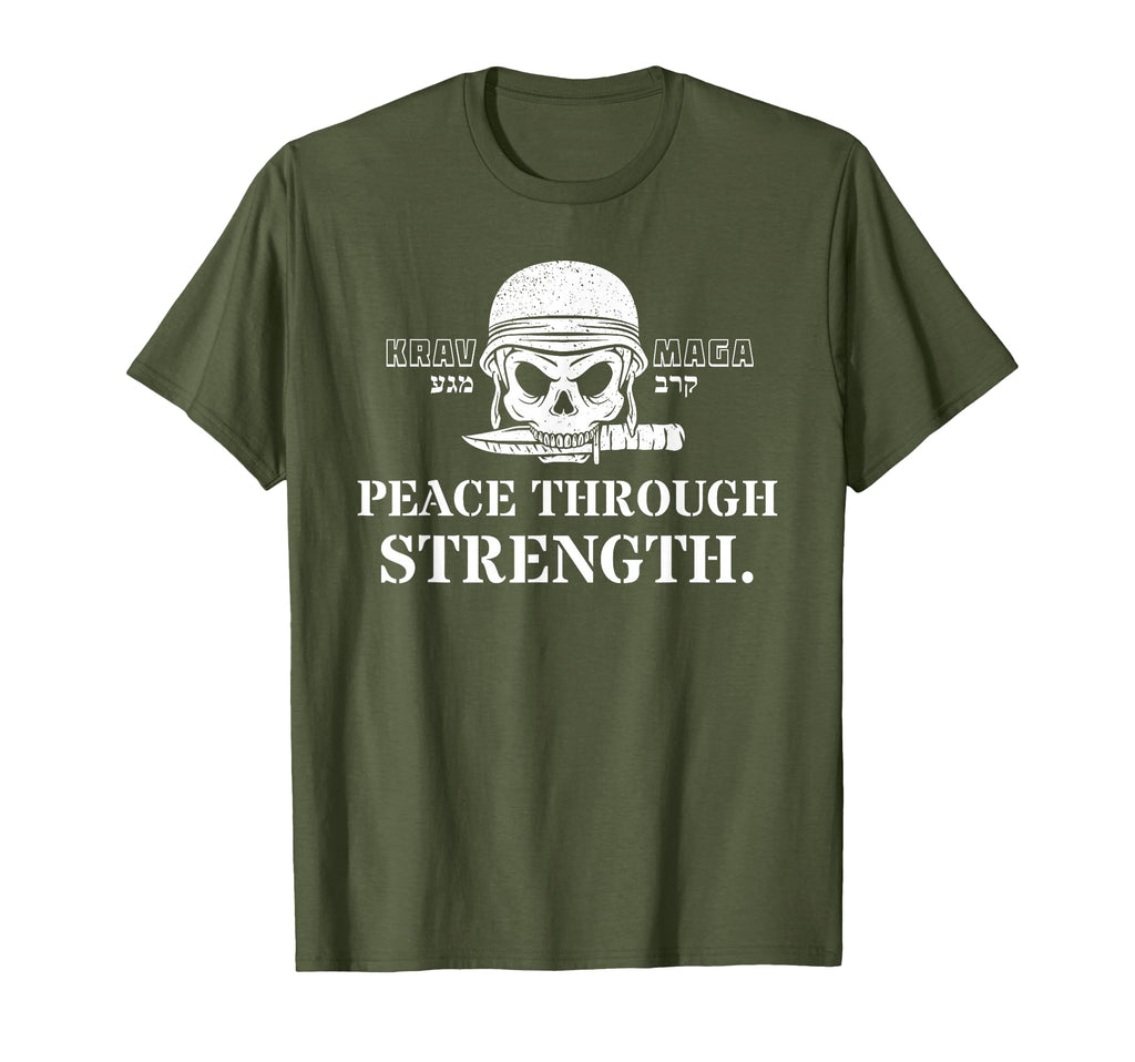 Krav Maga Hebrew Symbol Skull Army T-Shirt - Minimalist Print Men Women - T-Shirt, Sweatshirt, Hoodie