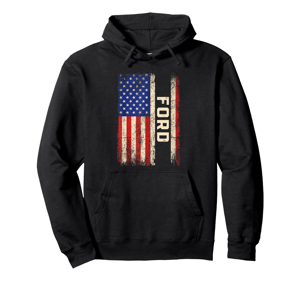 Ford Last Name Ford Name American Flag Hoodie - Minimalist Print Men Women - T-Shirt, Sweatshirt, Hoodie