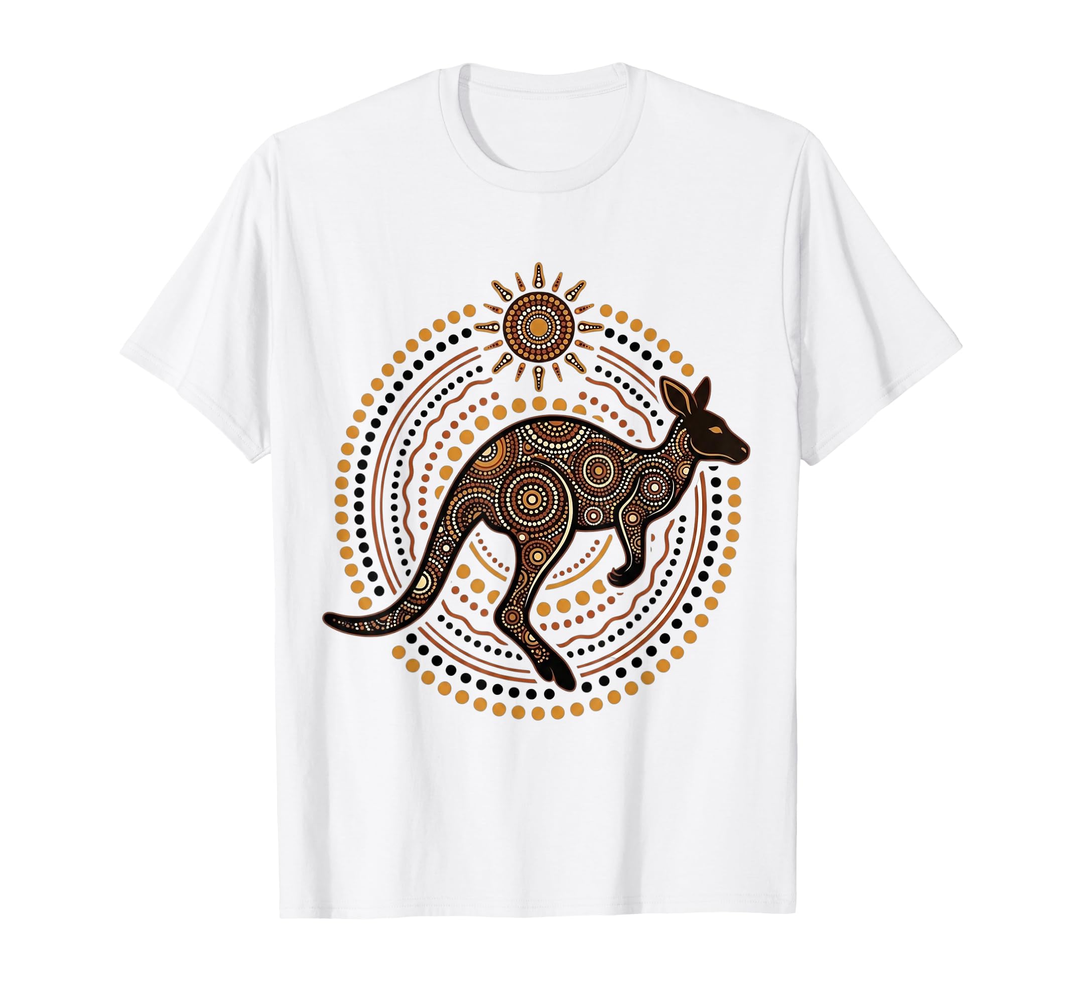 Australian Kangaroo Aboriginal Dot Art T-Shirt - Fun Novelty Design Unisex - T-Shirt, Sweatshirt, Hoodie