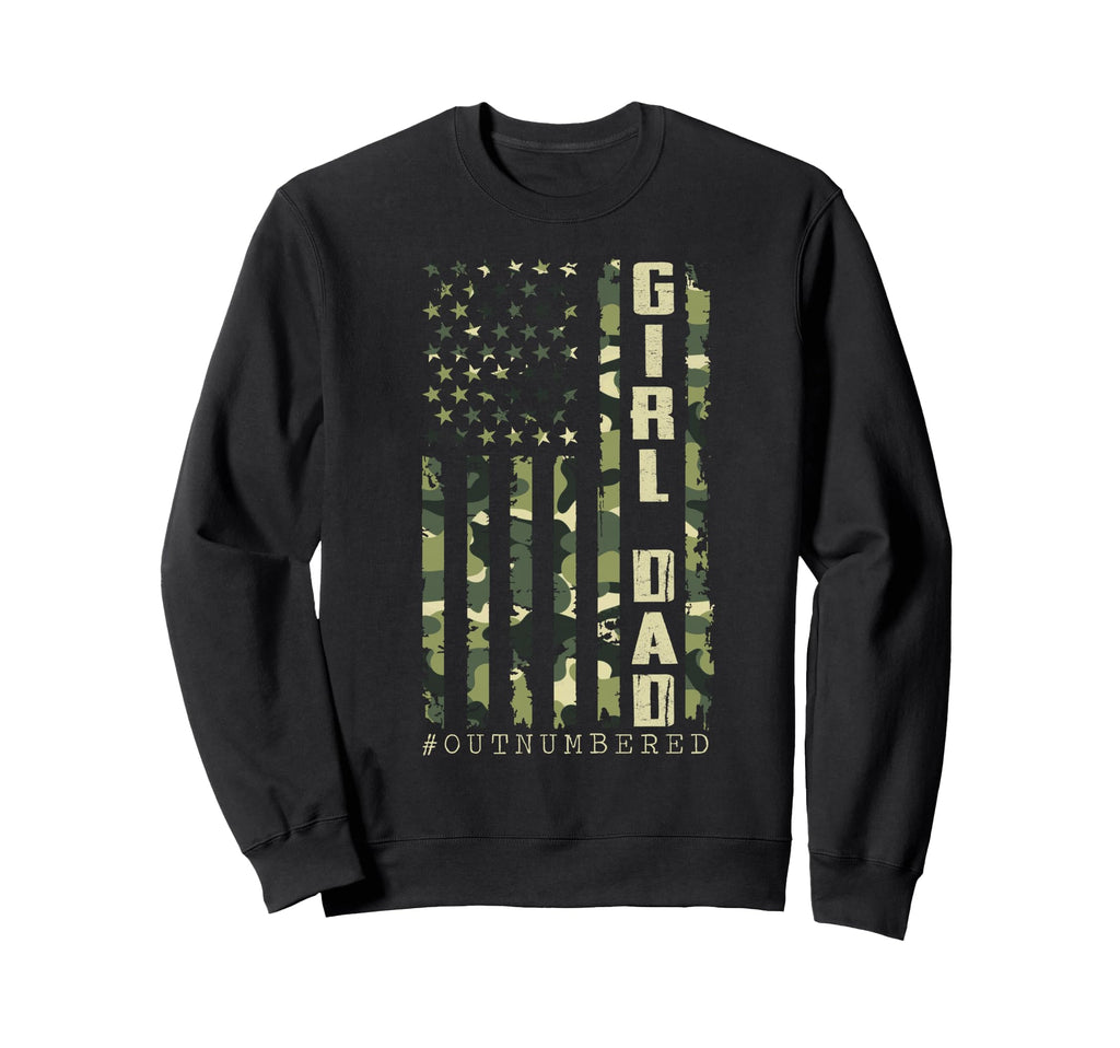 Dad Camo American Flag Fathers Day Sweatshirt - Minimalist Print Men Women - T-Shirt, Sweatshirt, Hoodie