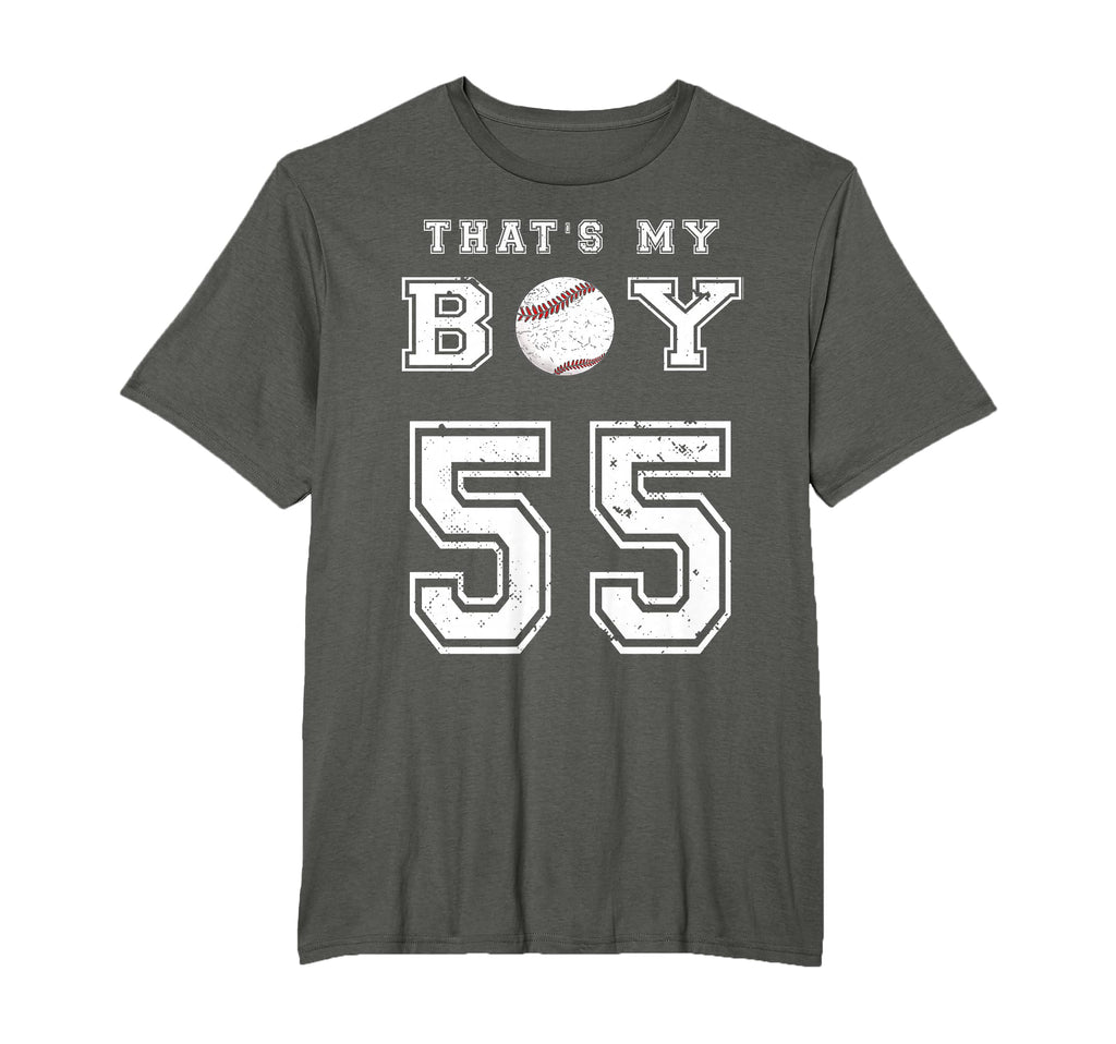 Thats My Baseball 55 Jersey Number Mom Dad T-Shirt - Graphic Print Unisex - T-Shirt, Sweatshirt, Hoodie