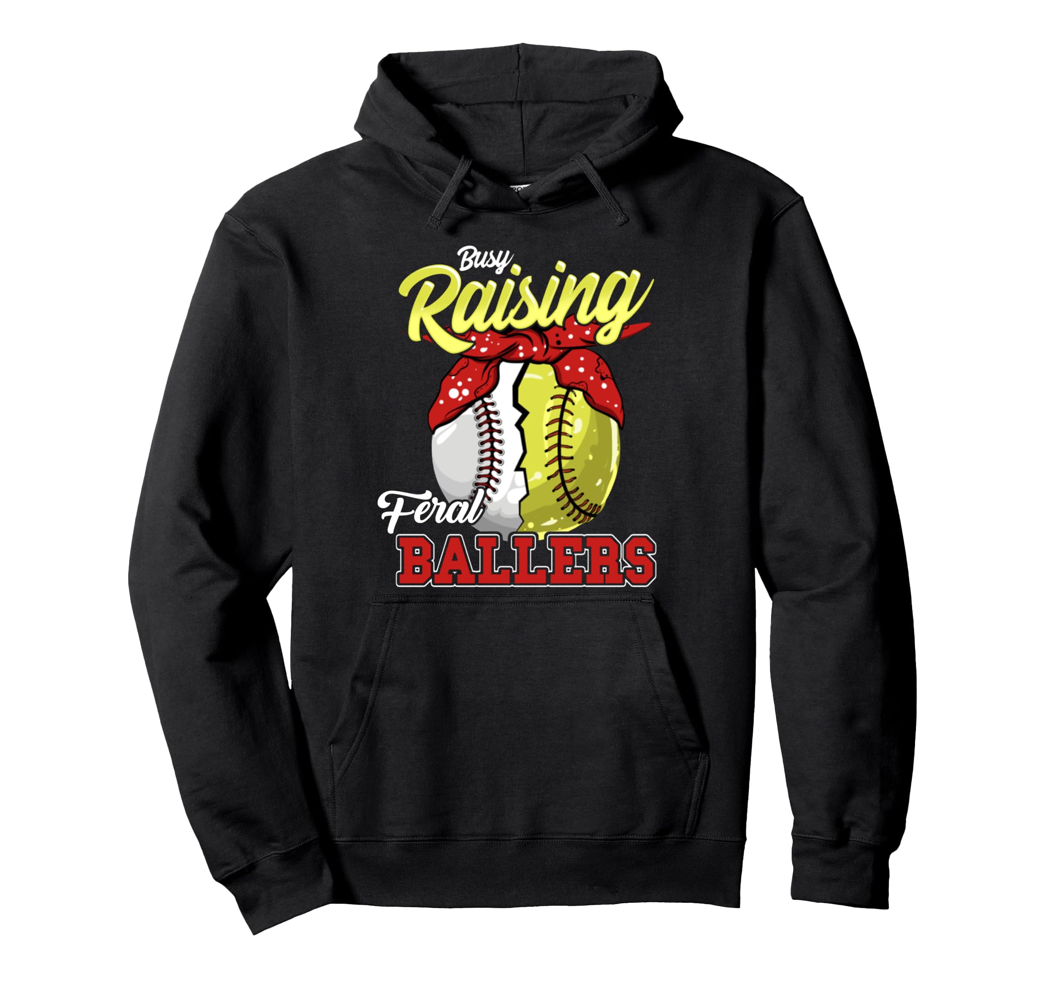 Busy Raising Feral Ballers Baseball Hoodie - Minimalist Print Men Women - T-Shirt, Sweatshirt, Hoodie