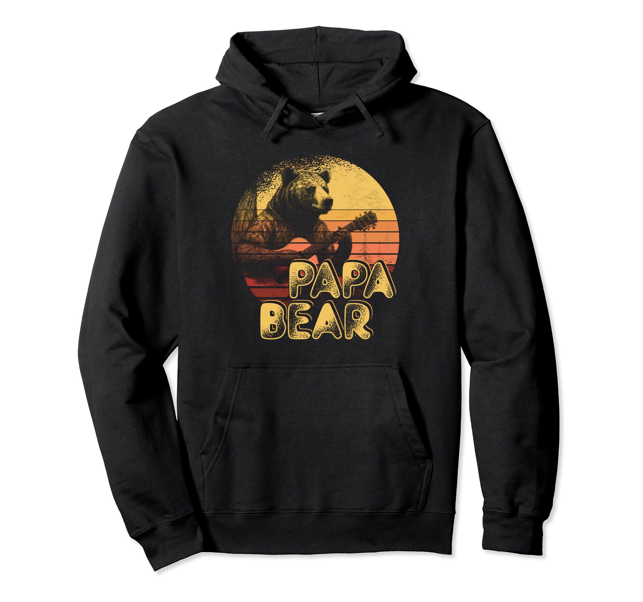 Mens Papa Bear Guitar Player Guitarist Hoodie - Aesthetic Graphic Men Women - T-Shirt, Sweatshirt, Hoodie