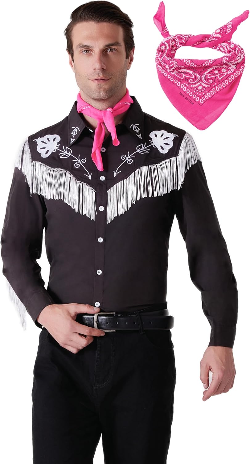 Western Fringe Cowboy Costume for Men, 80s 90s Retro - Adult & Kids T-Shirts, Sweatshirts & Hoodies apparel design preview 1