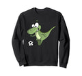 Dino Soccer Cartoon Dinosaur Soccer Sweatshirt - Unique Graphic Men Women - T-Shirt, Sweatshirt, Hoodie