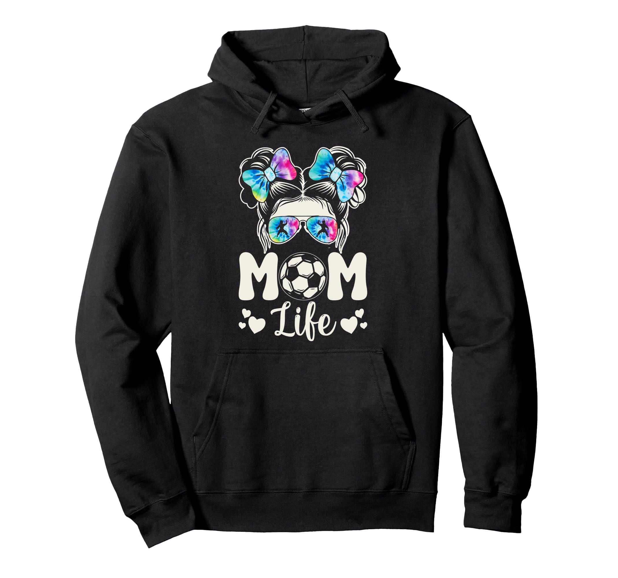 Soccer Karate Mom Life Messy Bun Leopard Hoodie - Unique Graphic Men Women - T-Shirt, Sweatshirt, Hoodie