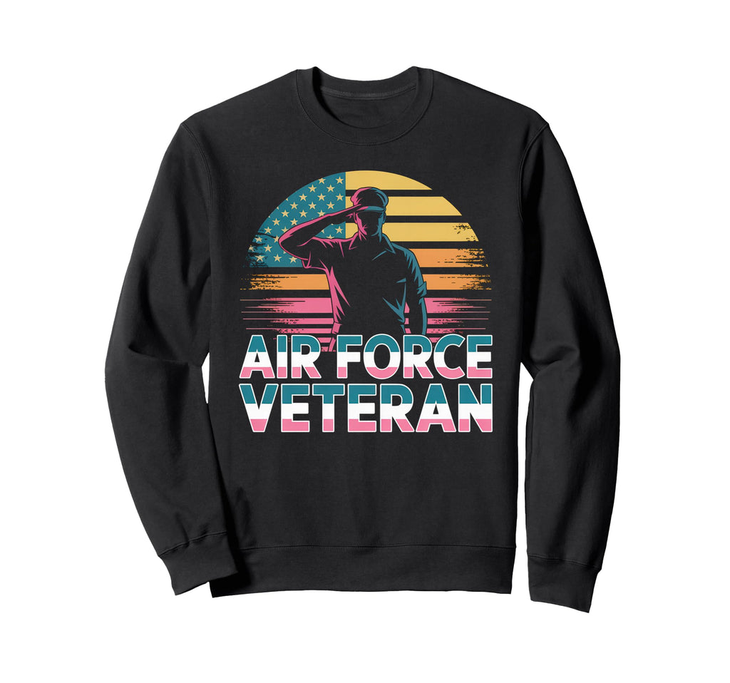 Air Force Veteran Us American Flag Sweatshirt - Fun Novelty Design Unisex - T-Shirt, Sweatshirt, Hoodie