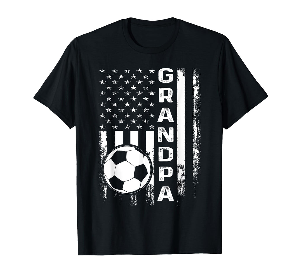Soccer Grandpa America Flag T-Shirt - Casual Everyday Wear Unisex - T-Shirt, Sweatshirt, Hoodie