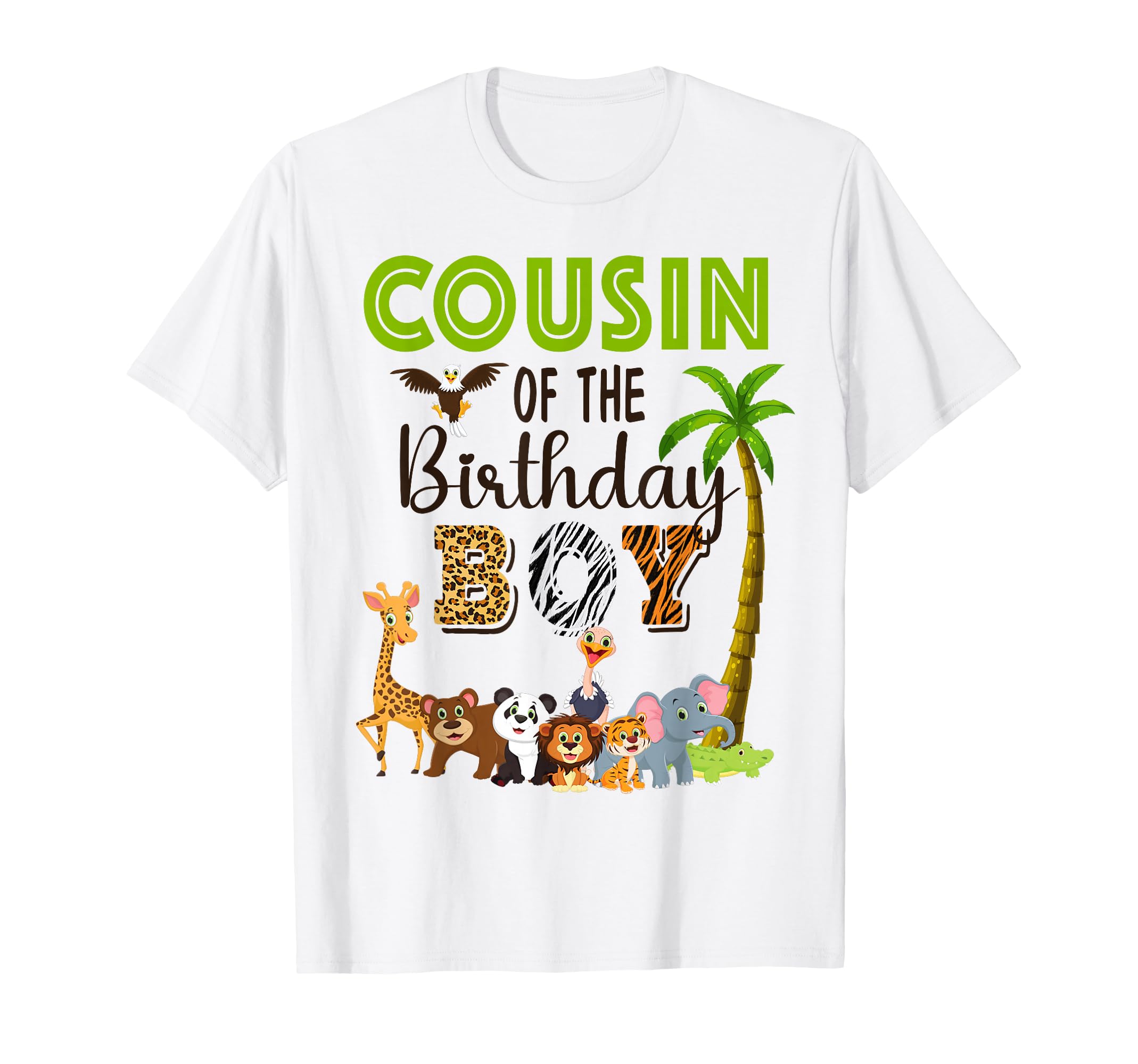 Cousin Birthday Wild Zoo Theme T-Shirt - Minimalist Print for Adults - T-Shirt, Sweatshirt, Hoodie