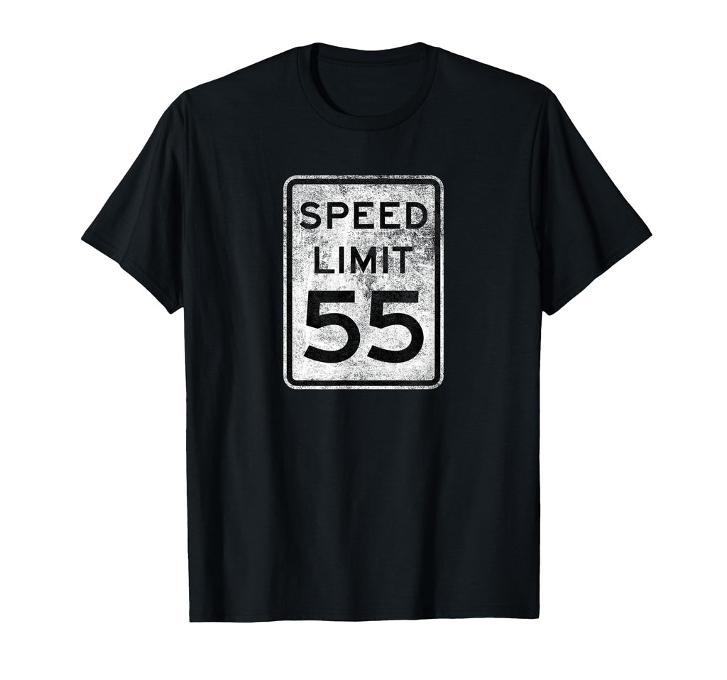 Speed Limit 55 Mph Road Sign Driving Fan T-Shirt - Graphic Print Men Women - T-Shirt, Sweatshirt, Hoodie