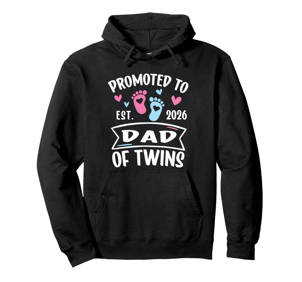 Promoted To Dad Twins Est 2026 Gender Hoodie - Streetwear Style Men Women - T-Shirt, Sweatshirt, Hoodie