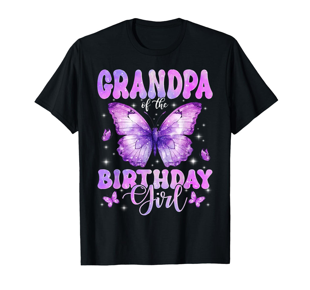 Grandpa Birthday Butterfly Funny Family T-Shirt - Custom Art Print Unisex - T-Shirt, Sweatshirt, Hoodie