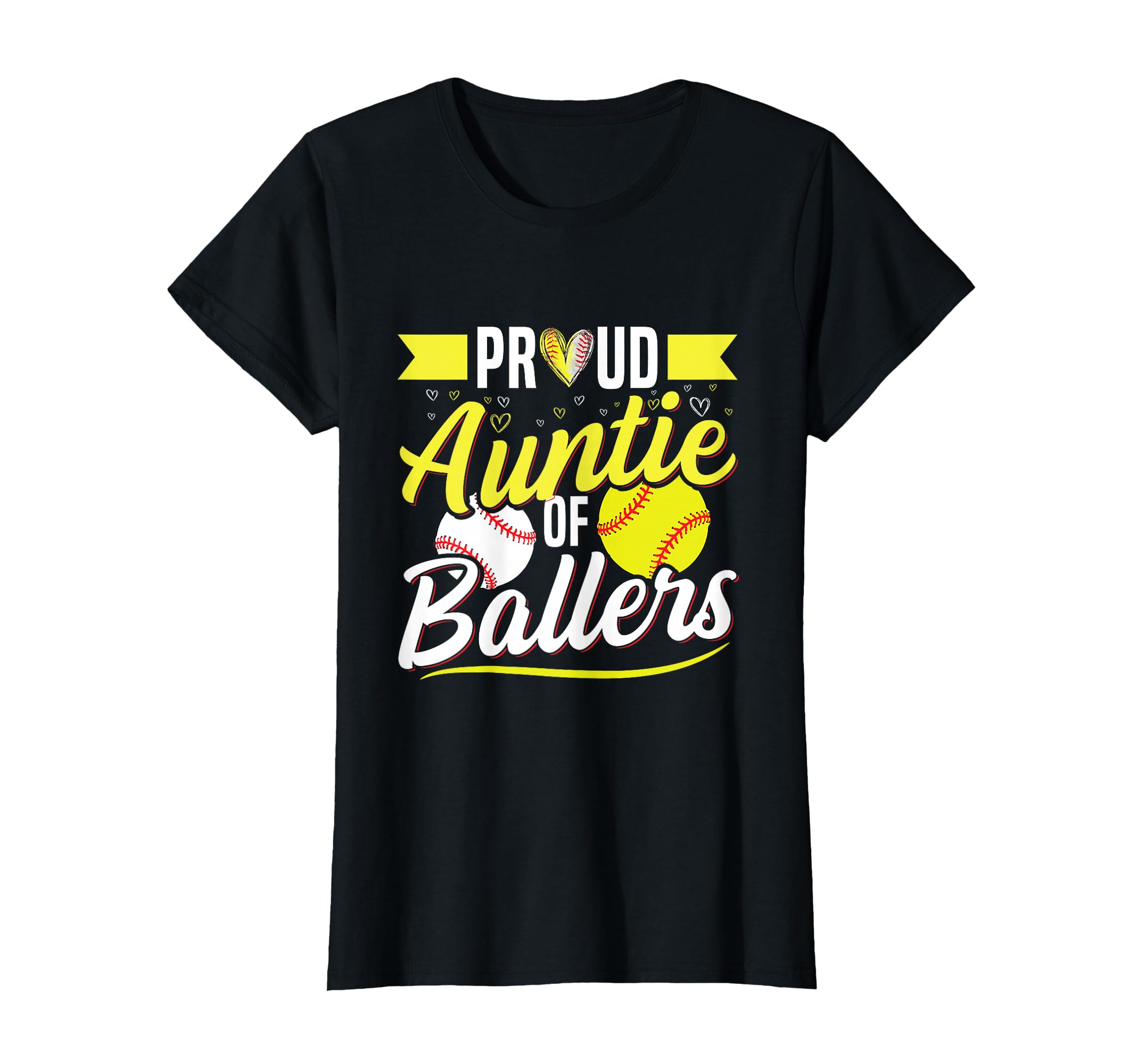Ballers Auntie Baseball And Softball T-Shirt - Graphic Print Men Women - T-Shirt, Sweatshirt, Hoodie
