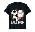 Mom Both Heart Soccer Baseball T-Shirt - Casual Everyday Wear for Adults - T-Shirt, Sweatshirt, Hoodie