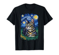 Van Gogh Cat Gifts Tabby Cat Owner Cat T-Shirt - Novelty Apparel Men Women - T-Shirt, Sweatshirt, Hoodie