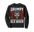 Grumpy Old Biker Skull Motorcycle Sweatshirt - Custom Art Print for Adults - T-Shirt, Sweatshirt, Hoodie