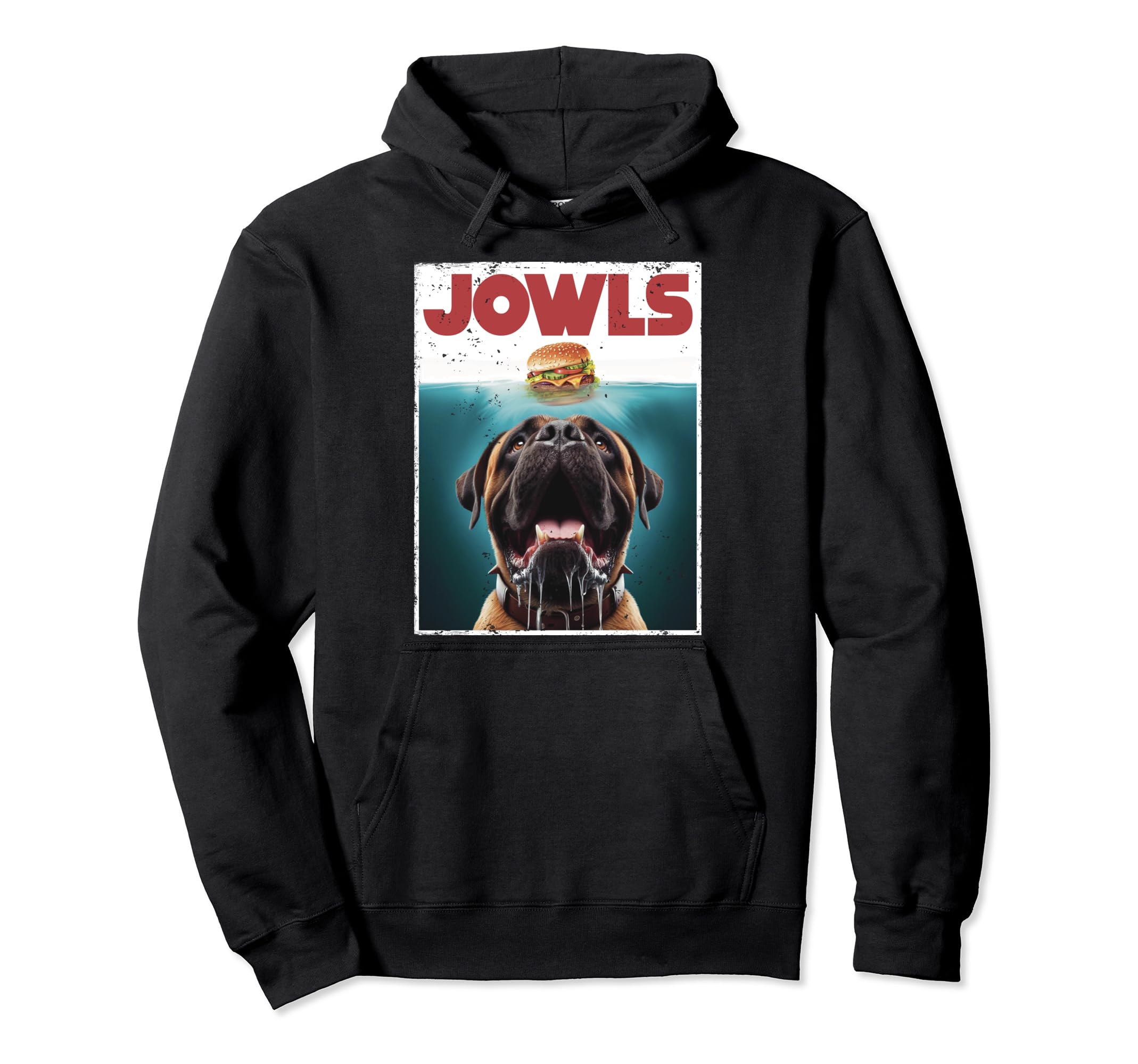 English Mastiff Jowls Burger Hoodie - Trendy Graphic for Adults - T-Shirt, Sweatshirt, Hoodie