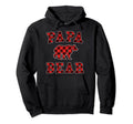 Papa Bear Red Buffalo Plaid Matching Hoodie - Streetwear Style Unisex - T-Shirt, Sweatshirt, Hoodie