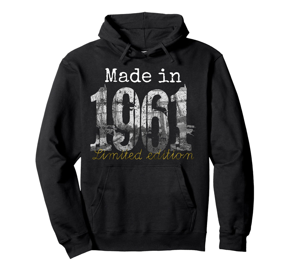 Made 1961 65 Year Old 1961 65Th Hoodie - Minimalist Print for Adults - T-Shirt, Sweatshirt, Hoodie