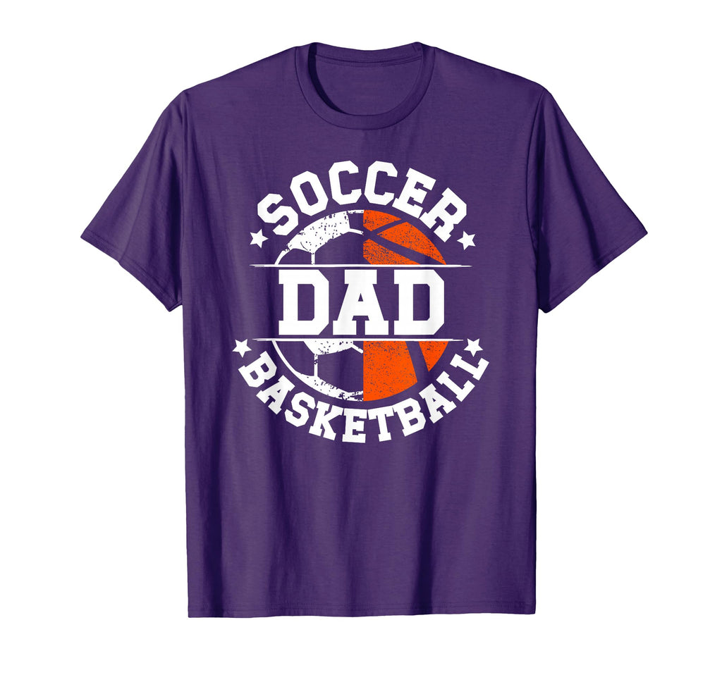 Soccer Basketball Dad Basketball Soccer T-Shirt - Aesthetic Graphic Unisex - T-Shirt, Sweatshirt, Hoodie