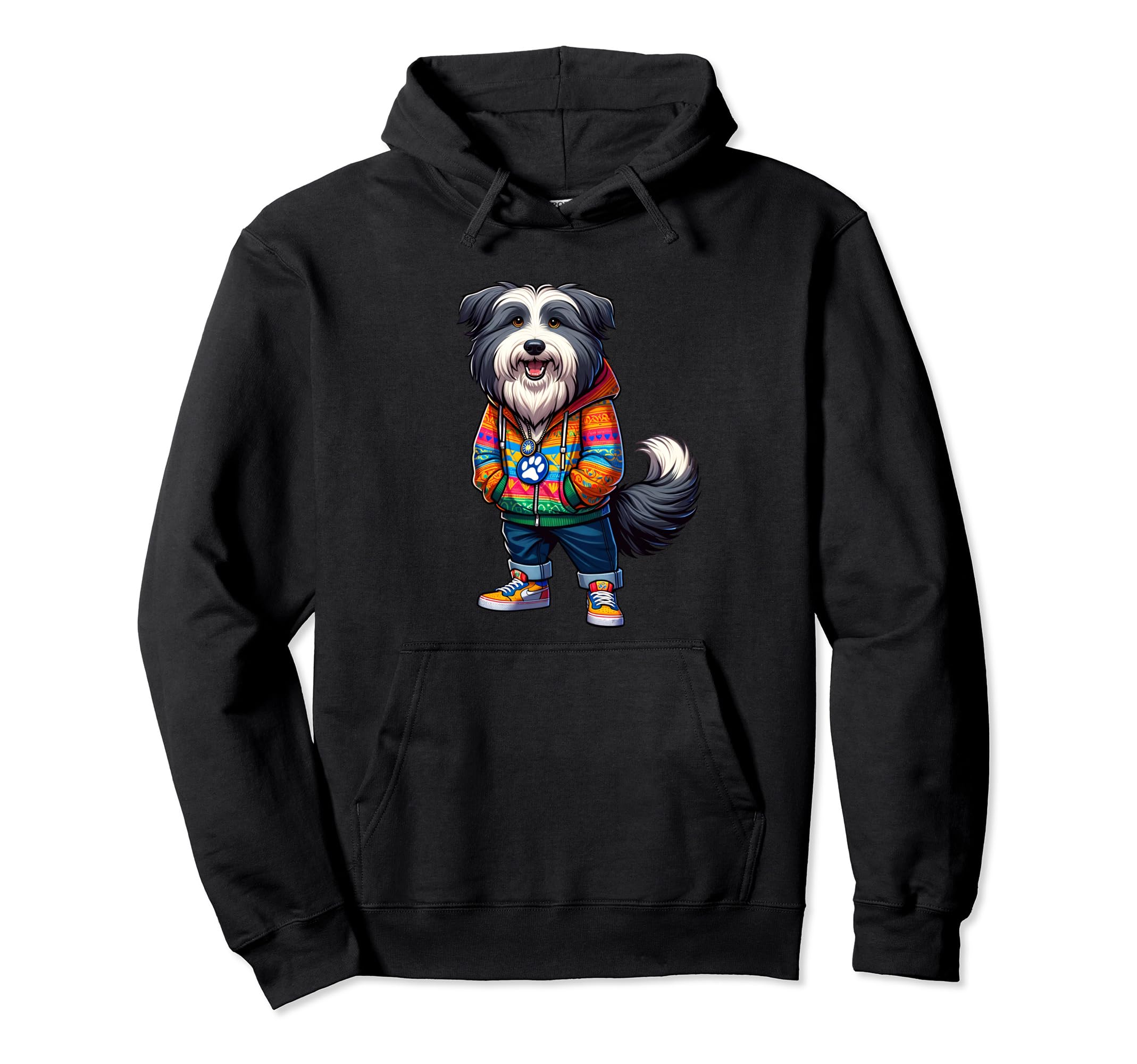 Bearded Collie Dog Jacket Outfit Hoodie - Casual Everyday Wear for Adults - T-Shirt, Sweatshirt, Hoodie