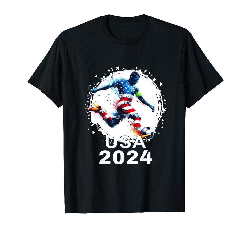 American Flag Soccer Player Soccer T-Shirt - Novelty Apparel for Adults - T-Shirt, Sweatshirt, Hoodie