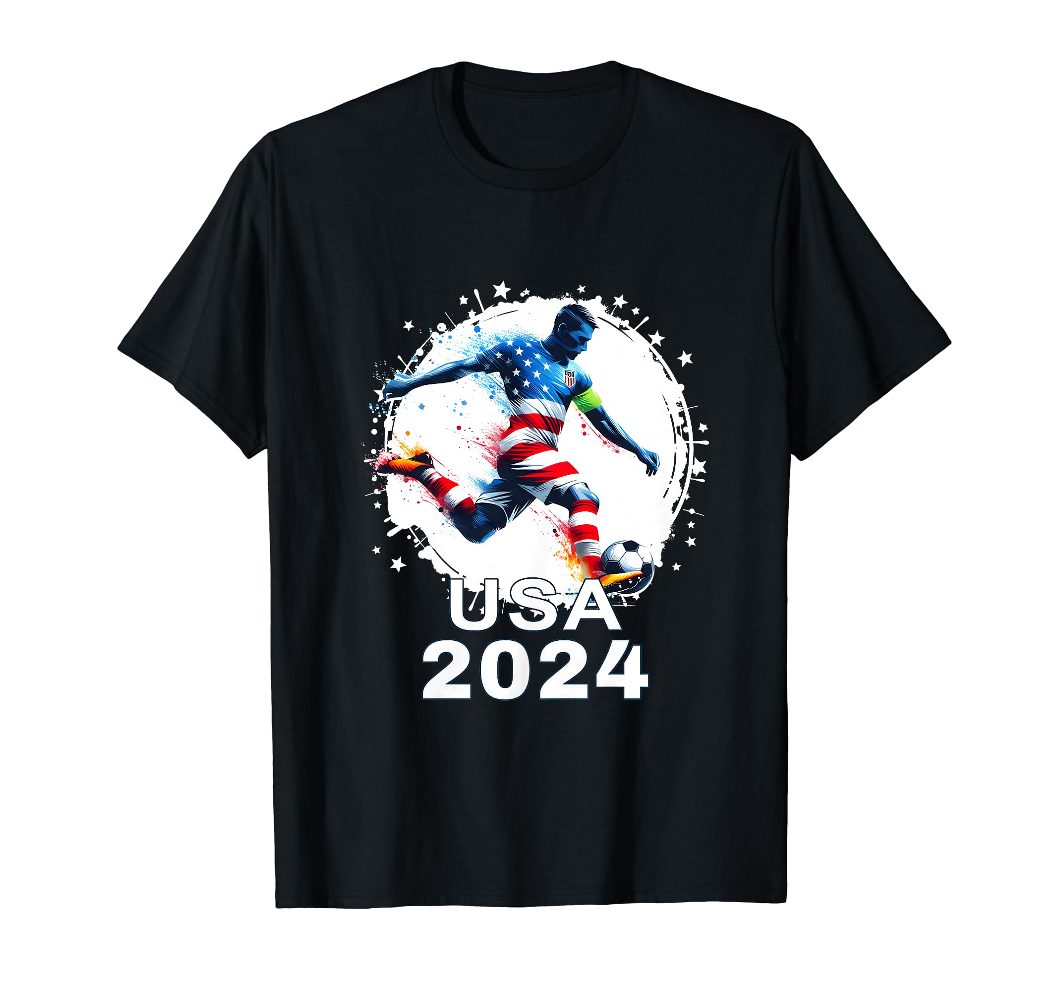American Flag Soccer Player Soccer T-Shirt - Novelty Apparel for Adults - T-Shirt, Sweatshirt, Hoodie