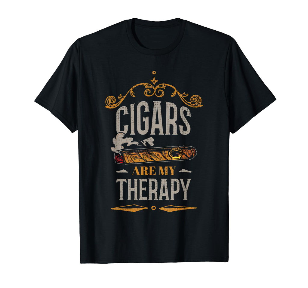 Cigars Are My Therapy Funny Cigar T-Shirt - Fun Novelty Design for Adults - T-Shirt, Sweatshirt, Hoodie