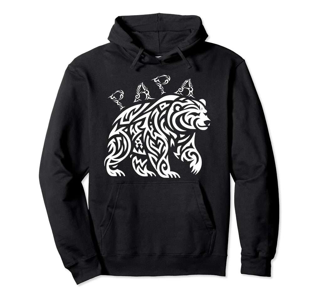 Tribal Papa Grizzly Bear Hoodie - Fun Novelty Design Men Women - T-Shirt, Sweatshirt, Hoodie