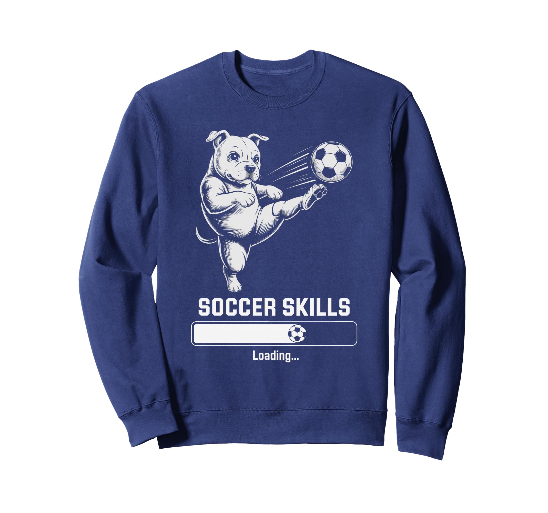 Kawaii Soccer Pug Skills Loading Dog Sweatshirt - Aesthetic Graphic Unisex - T-Shirt, Sweatshirt, Hoodie