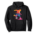 Colorful Funny Soccer Player Fan Hoodie - Casual Everyday Wear Men Women - T-Shirt, Sweatshirt, Hoodie