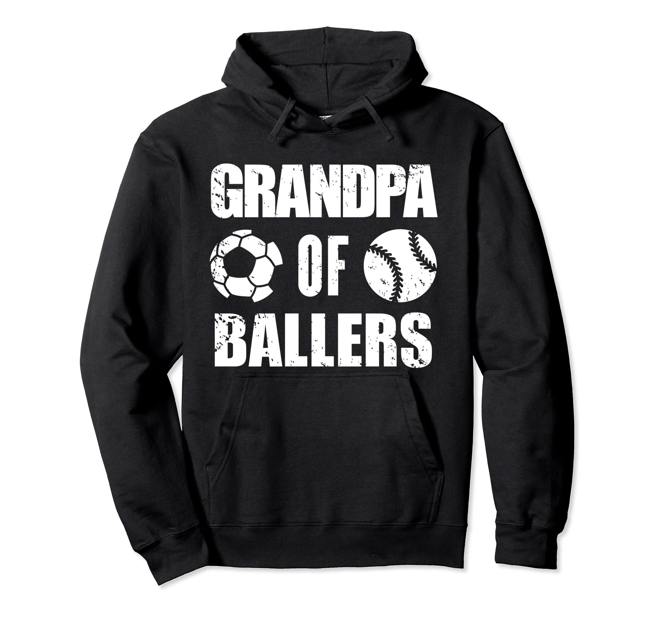 Grandpa Ballers Funny Soccer Baseball Hoodie - Novelty Apparel for Adults - T-Shirt, Sweatshirt, Hoodie