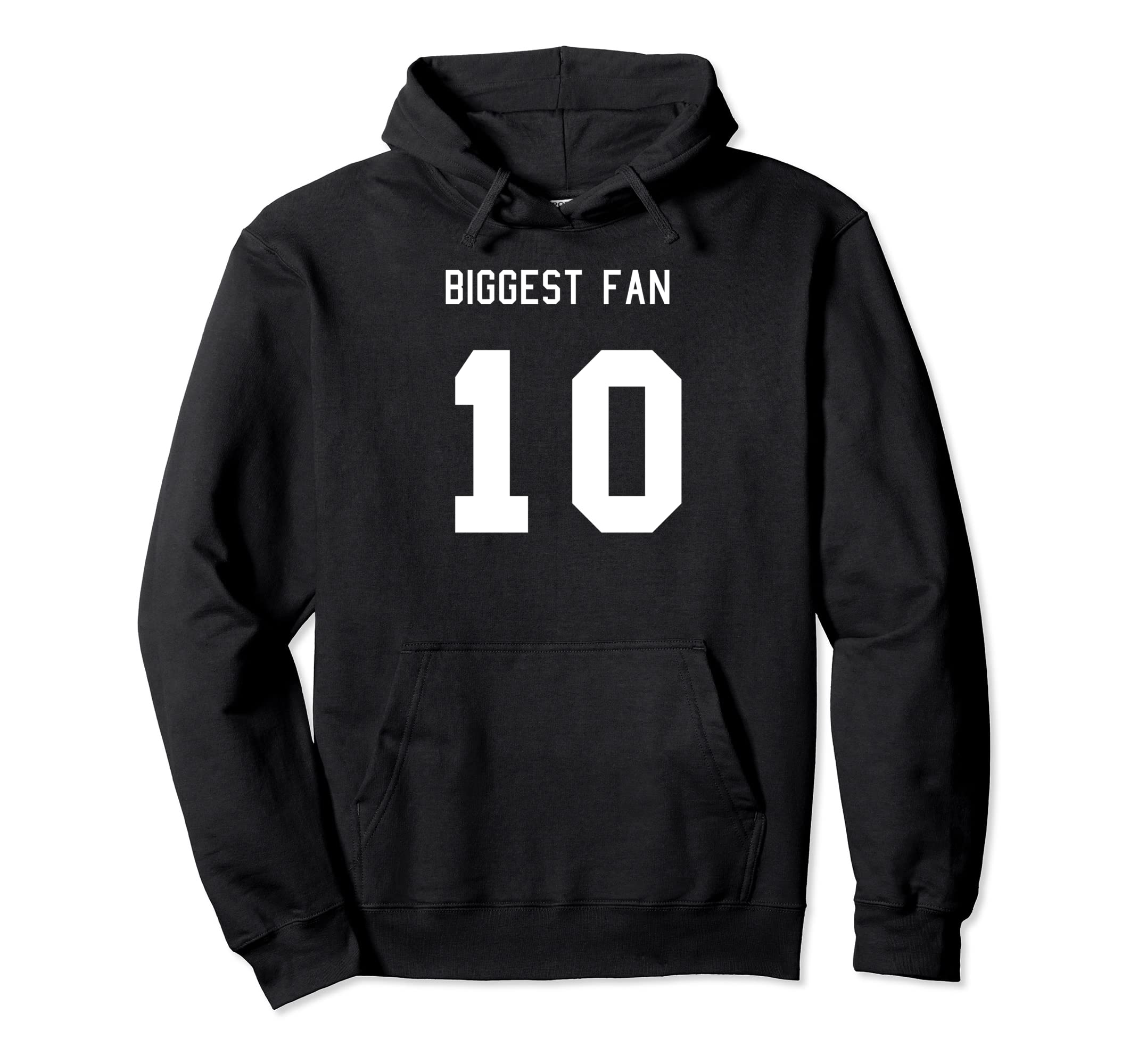 Number 10 Biggest Fan Sport Spirit Hoodie - Fun Novelty Design for Adults - T-Shirt, Sweatshirt, Hoodie