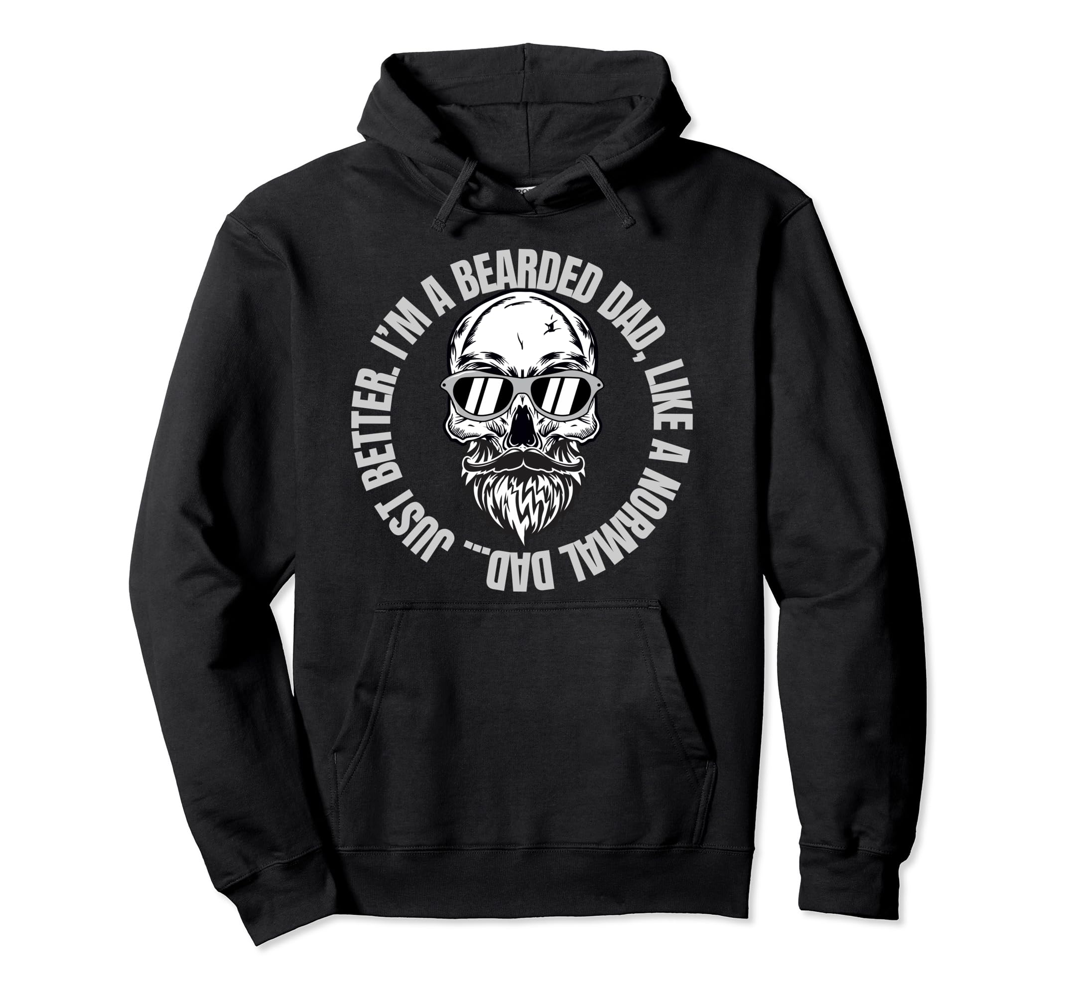 Beard Skull Tattoo Bearded Dad Gift Power Hoodie - Streetwear Style Unisex - T-Shirt, Sweatshirt, Hoodie