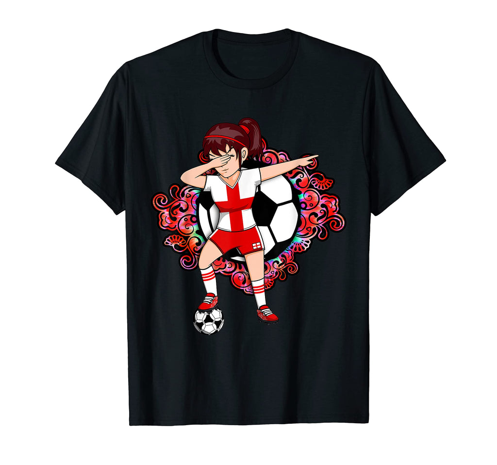 Dabbing Soccer England Jersey Floral T-Shirt - Custom Art Print Unisex - T-Shirt, Sweatshirt, Hoodie