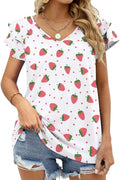 Kawaii Strawberry Print Short Sleeve for Women - Adult & Kids T-Shirts, Sweatshirts & Hoodies apparel design preview 1