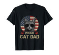 Proud Cat Dad Patriotic American Flag T-Shirt - Graphic Print Men Women - T-Shirt, Sweatshirt, Hoodie