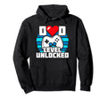 New Dad Level Unlocked Gamer Dad Hoodie - Minimalist Print for Adults - T-Shirt, Sweatshirt, Hoodie