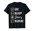 Eat Sleep Soccer Repeat Leopard Soccer T-Shirt - Novelty Apparel Men Women - T-Shirt, Sweatshirt, Hoodie