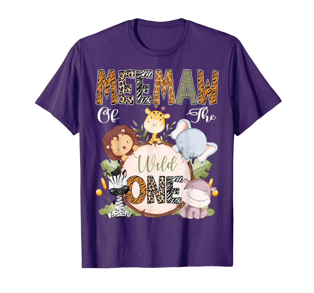 Meemaw Wild One 1St Birthday Safari T-Shirt - Fun Novelty Design Men Women - T-Shirt, Sweatshirt, Hoodie