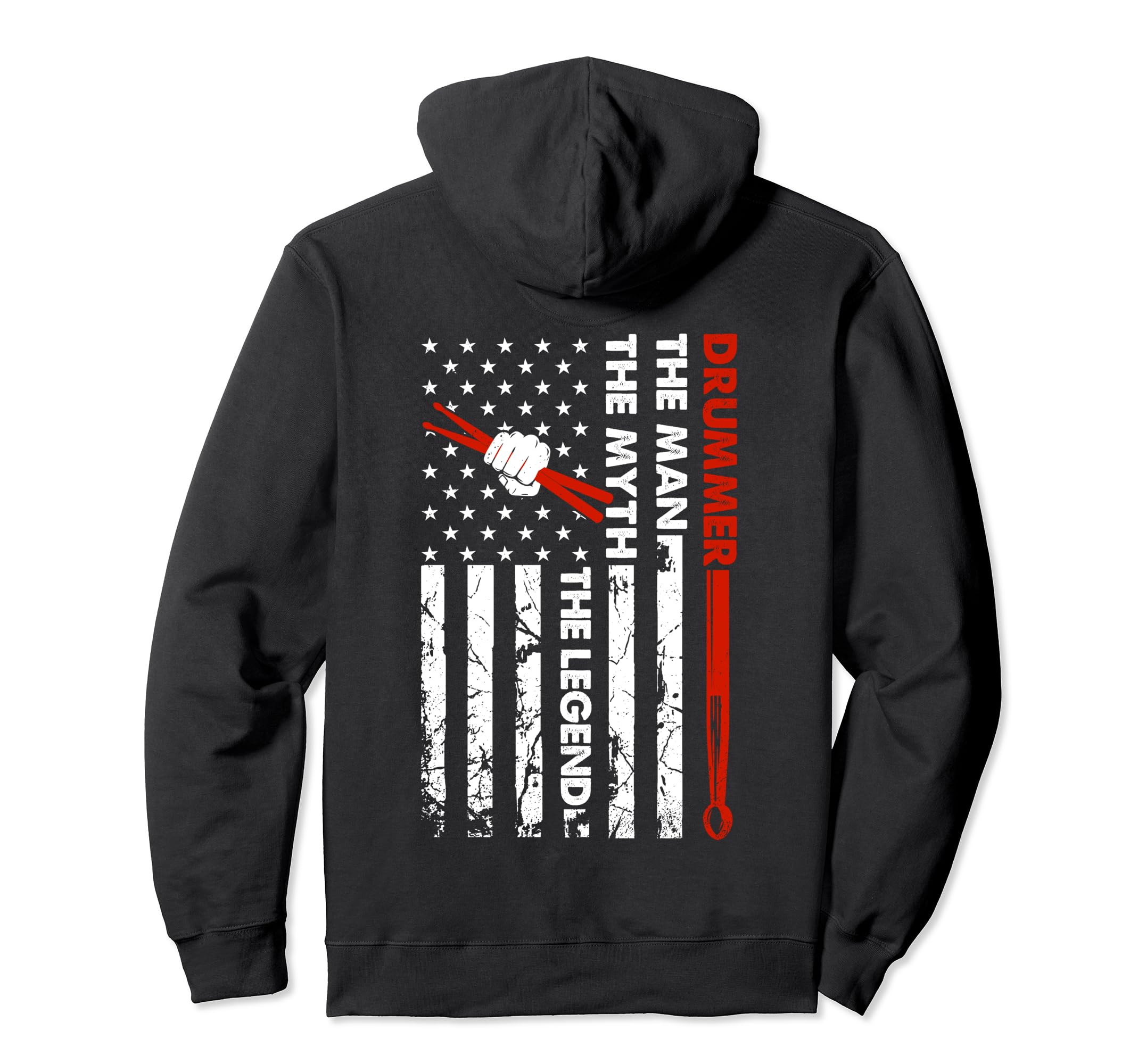 Drummer Myth Legend Drum Sticks Hoodie - Casual Everyday Wear Unisex - T-Shirt, Sweatshirt, Hoodie