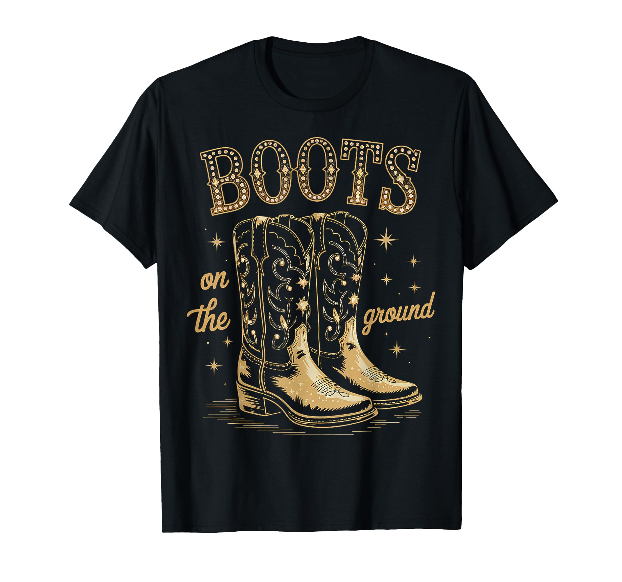 Cowgirl Boots Ground Western Boot T-Shirt - Custom Art Print for Adults - T-Shirt, Sweatshirt, Hoodie