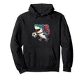 Animals Play Soccer Shark Playing Hoodie - Aesthetic Graphic Men Women - T-Shirt, Sweatshirt, Hoodie