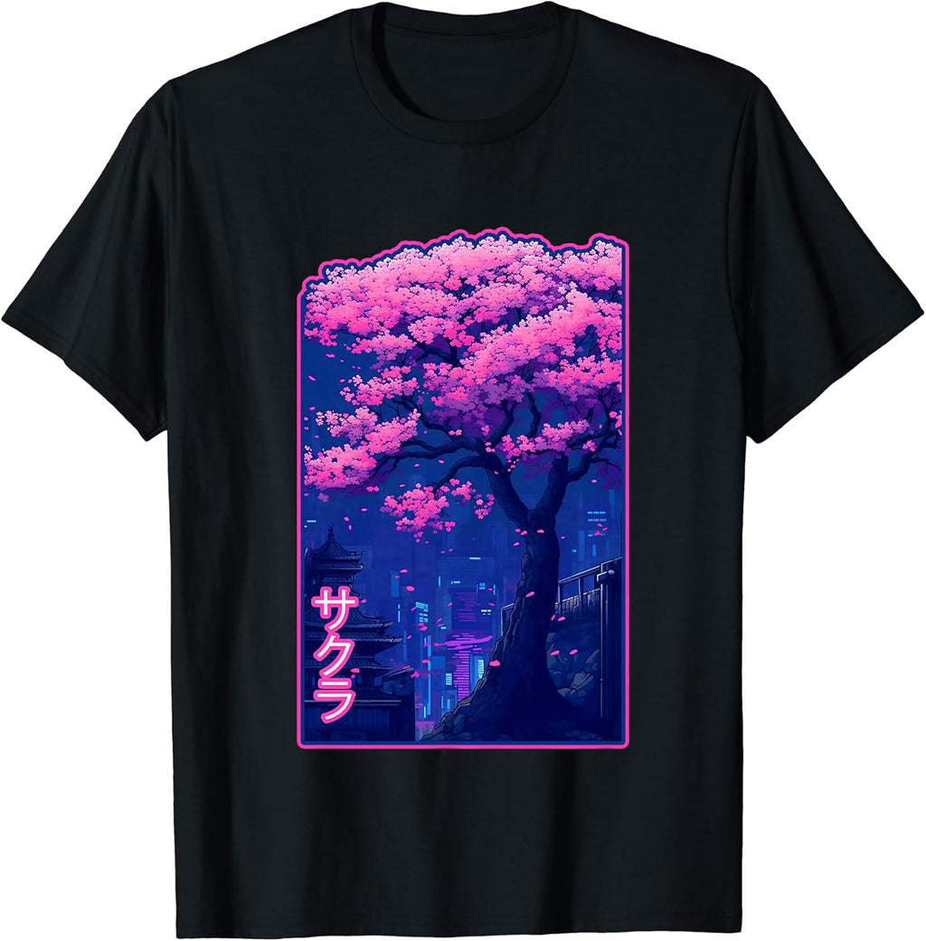 Sakura Vaporwave Pixel Art Clothing - Adult & Kids T-Shirts, Sweatshirts & Hoodies apparel design preview 1