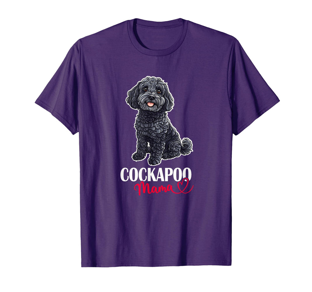 Illustration Lover Mom Black Cockapoo Mama T-Shirt - Unique Graphic Unisex - T-Shirt, Sweatshirt, Hoodie