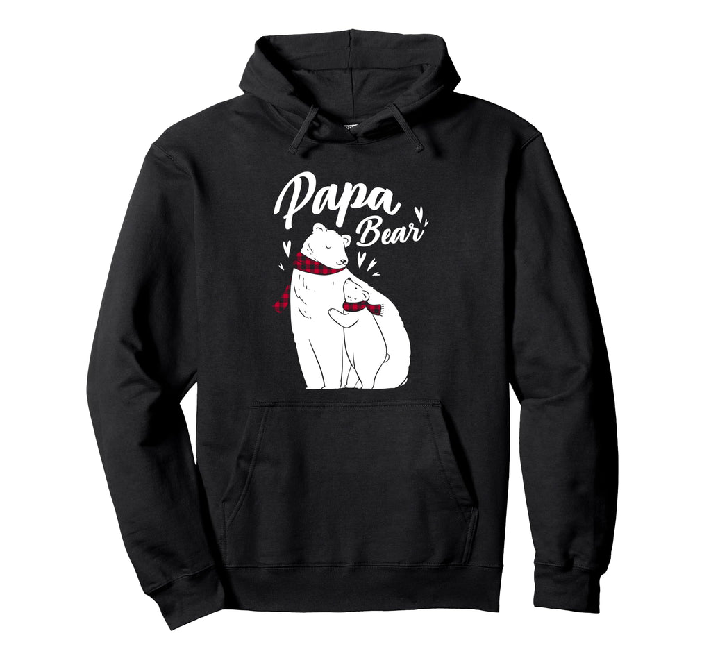 Papa Bear Pajama Red Buffalo Plaid Polar Hoodie - Custom Art Print Unisex - T-Shirt, Sweatshirt, Hoodie