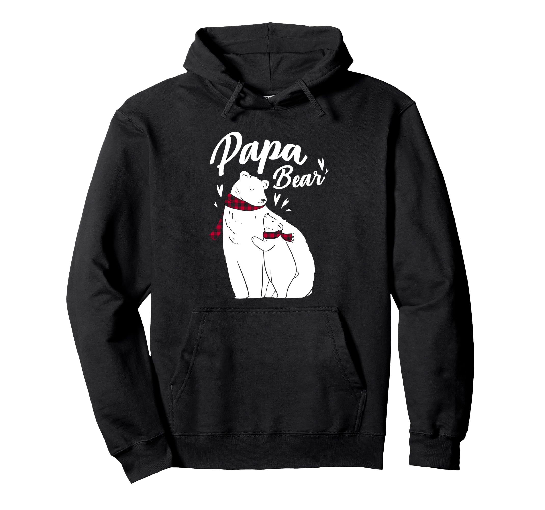 Papa Bear Pajama Red Buffalo Plaid Polar Hoodie - Custom Art Print Unisex - T-Shirt, Sweatshirt, Hoodie