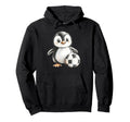 Adorable Penguin Soccer Player Hoodie - Aesthetic Graphic Men Women - T-Shirt, Sweatshirt, Hoodie