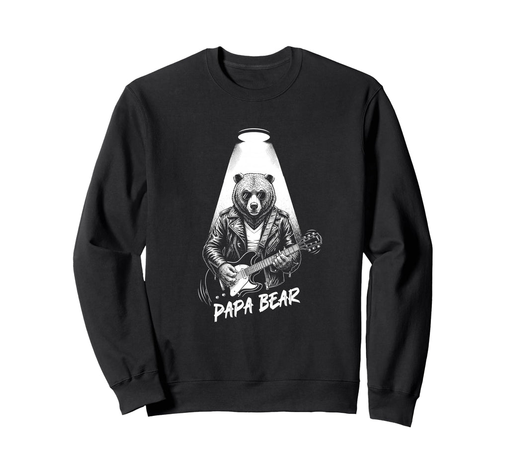 Papa Rockstar Bear W Guitar Funny Sweatshirt - Novelty Apparel Unisex - T-Shirt, Sweatshirt, Hoodie